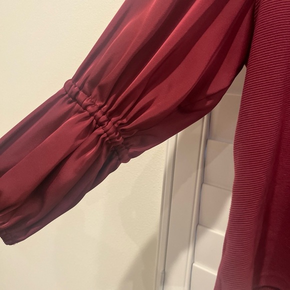 Maeve Red 3/4 Sleeve Tie Front Crop Blouse - Picture 4 of 7